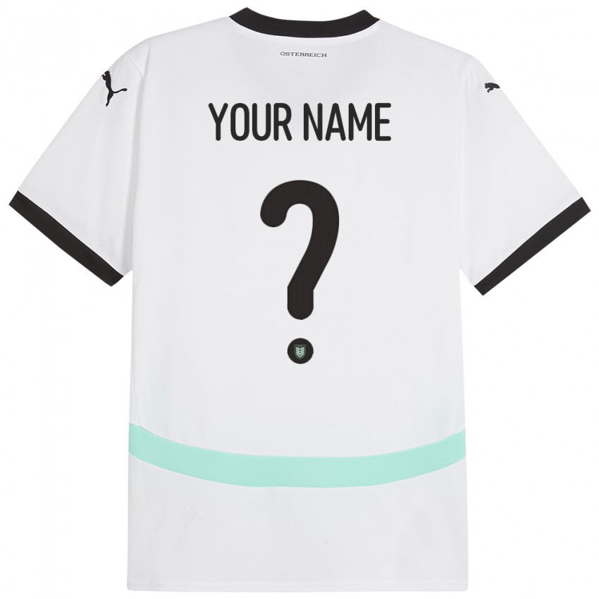 Kinder Österreich Ihren Namen #0 Weiß Auswärtstrikot Trikot 24-26 T-Shirt Österreich
