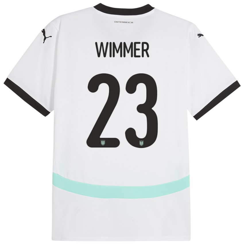 Kinder Österreich Patrick Wimmer #23 Weiß Auswärtstrikot Trikot 24-26 T-Shirt Österreich