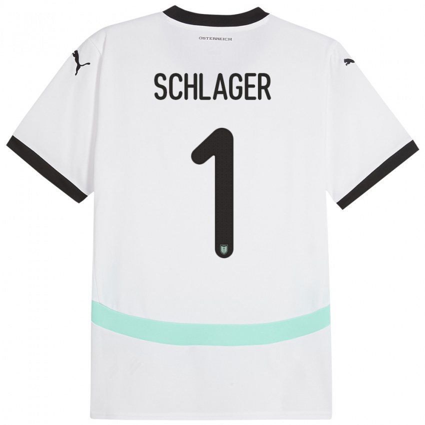 Kinder Österreich Alexander Schlager #1 Weiß Auswärtstrikot Trikot 24-26 T-Shirt Österreich