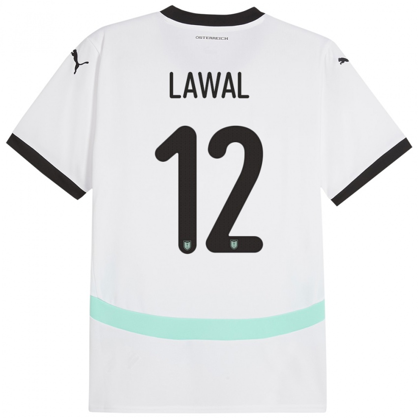 Kinder Österreich Tobias Lawal #12 Weiß Auswärtstrikot Trikot 24-26 T-Shirt Österreich