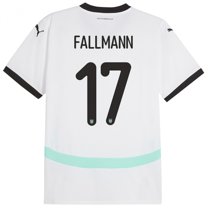 Kinder Österreich Pascal Fallmann #17 Weiß Auswärtstrikot Trikot 24-26 T-Shirt Österreich