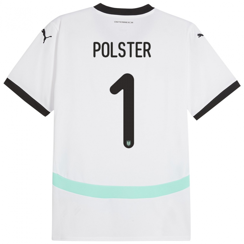 Kinder Österreich Nikolas Polster #1 Weiß Auswärtstrikot Trikot 24-26 T-Shirt Österreich