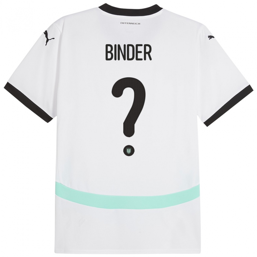 Kinder Österreich Nicolas Binder #0 Weiß Auswärtstrikot Trikot 24-26 T-Shirt Österreich