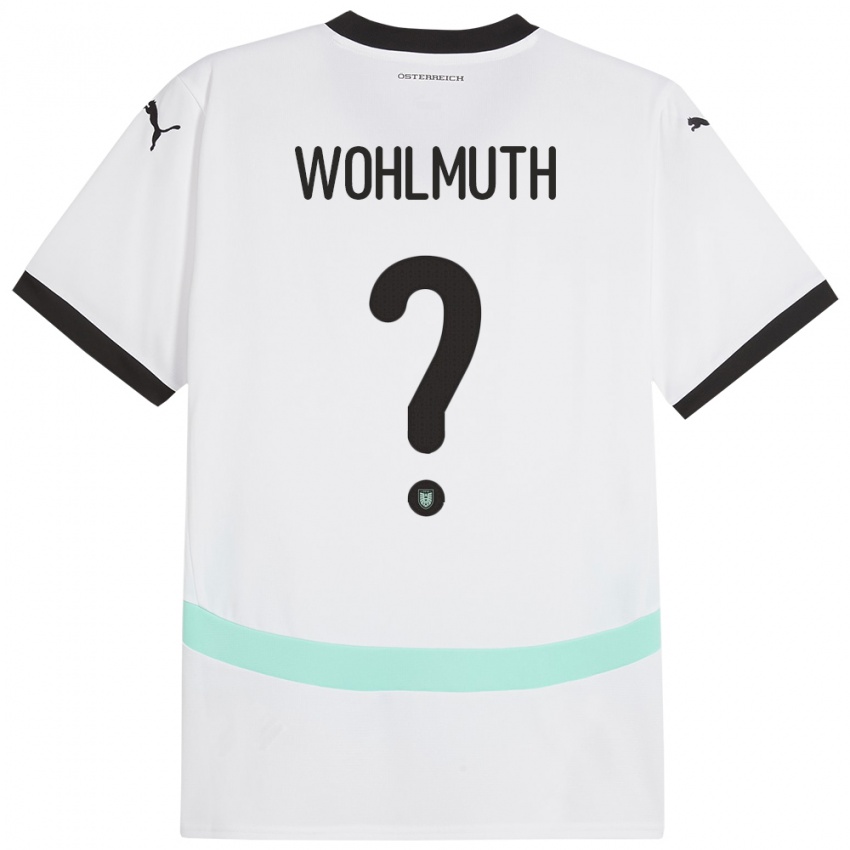 Kinder Österreich Fabian Wohlmuth #0 Weiß Auswärtstrikot Trikot 24-26 T-Shirt Österreich