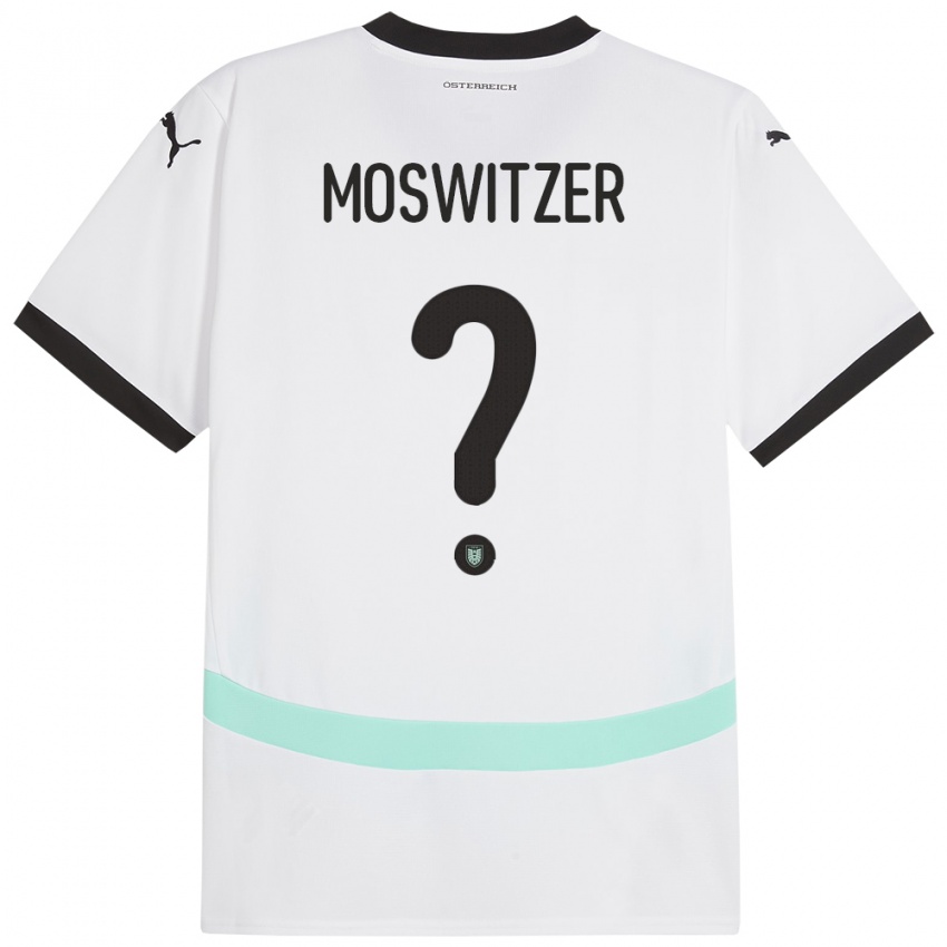 Kinder Österreich Marcel Moswitzer #0 Weiß Auswärtstrikot Trikot 24-26 T-Shirt Österreich