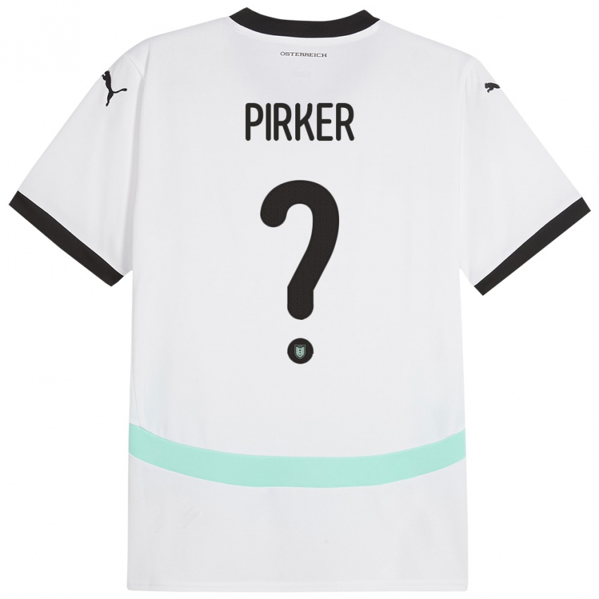 Kinder Österreich Sebastian Pirker #0 Weiß Auswärtstrikot Trikot 24-26 T-Shirt Österreich