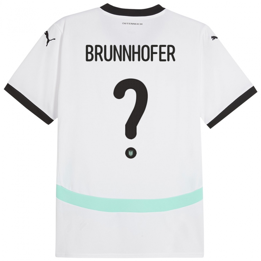 Kinder Österreich Jakob Brunnhofer #0 Weiß Auswärtstrikot Trikot 24-26 T-Shirt Österreich