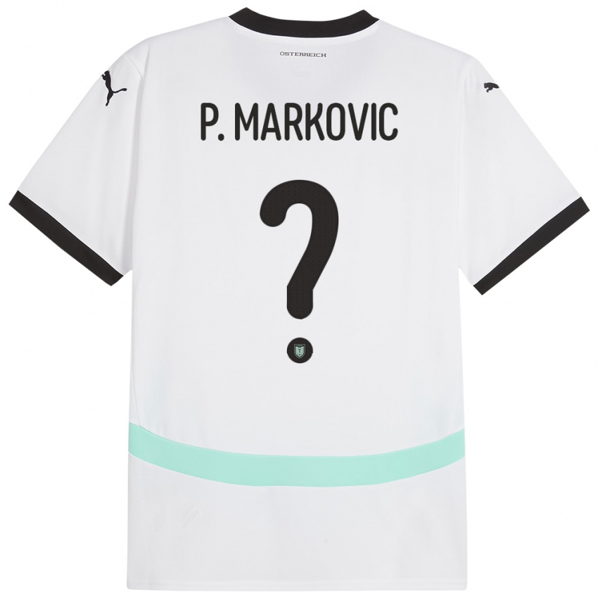 Kinder Österreich Petar Markovic #0 Weiß Auswärtstrikot Trikot 24-26 T-Shirt Österreich