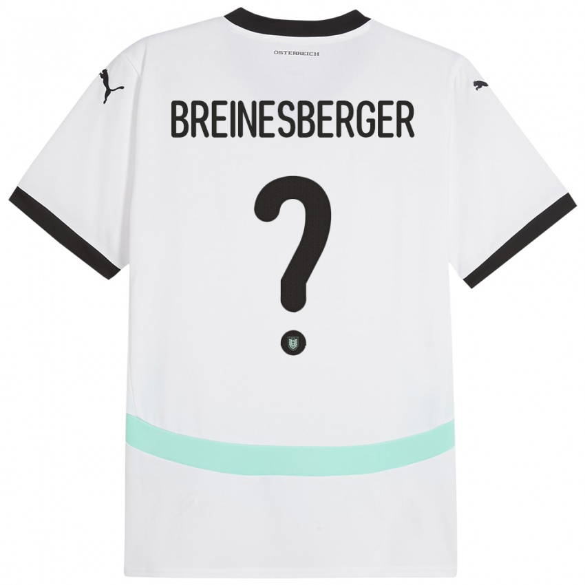 Kinder Österreich Christoph Breinesberger #0 Weiß Auswärtstrikot Trikot 24-26 T-Shirt Österreich