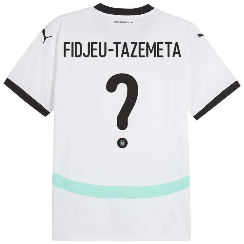 Kinder Österreich Thierry Fidjeu-Tazemeta #0 Weiß Auswärtstrikot Trikot 24-26 T-Shirt Österreich