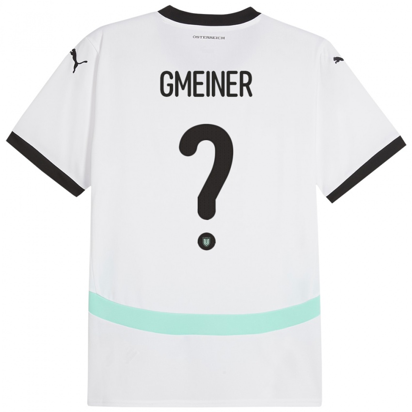 Kinder Österreich Paulo Gmeiner #0 Weiß Auswärtstrikot Trikot 24-26 T-Shirt Österreich