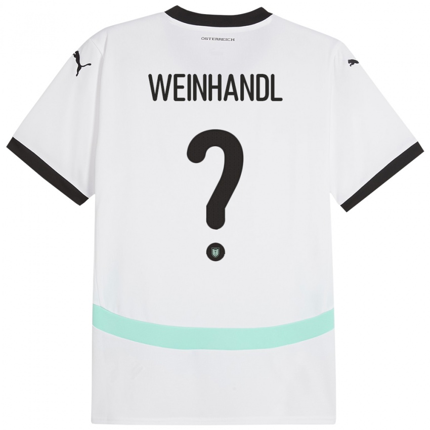 Kinder Österreich Luca Weinhandl #0 Weiß Auswärtstrikot Trikot 24-26 T-Shirt Österreich