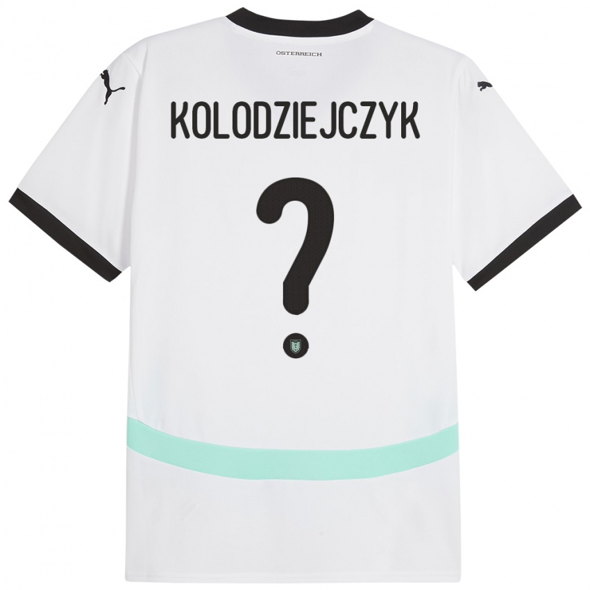 Kinder Österreich Marek Kolodziejczyk #0 Weiß Auswärtstrikot Trikot 24-26 T-Shirt Österreich