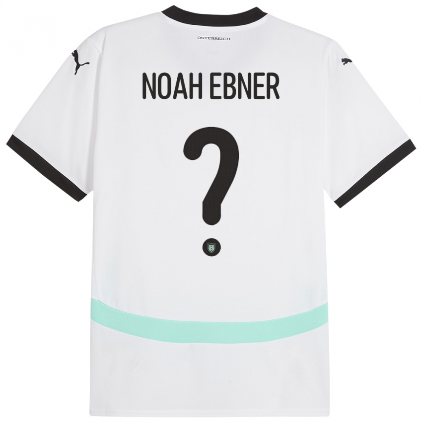 Kinder Österreich Noah Ebner #0 Weiß Auswärtstrikot Trikot 24-26 T-Shirt Österreich