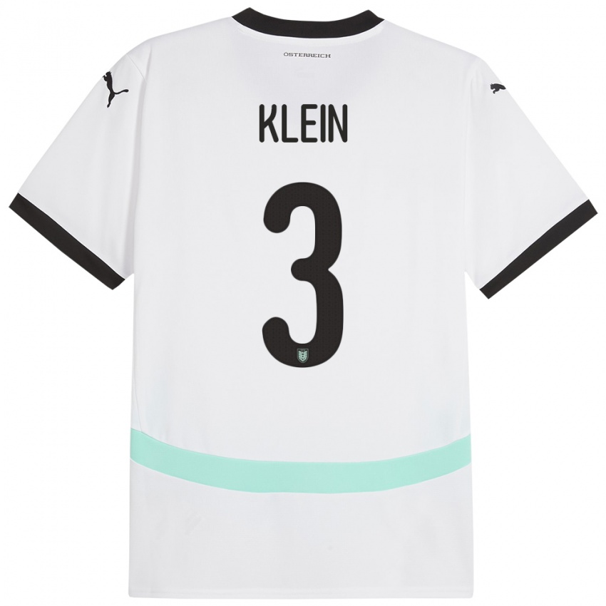 Kinder Österreich Jennifer Klein #3 Weiß Auswärtstrikot Trikot 24-26 T-Shirt Österreich