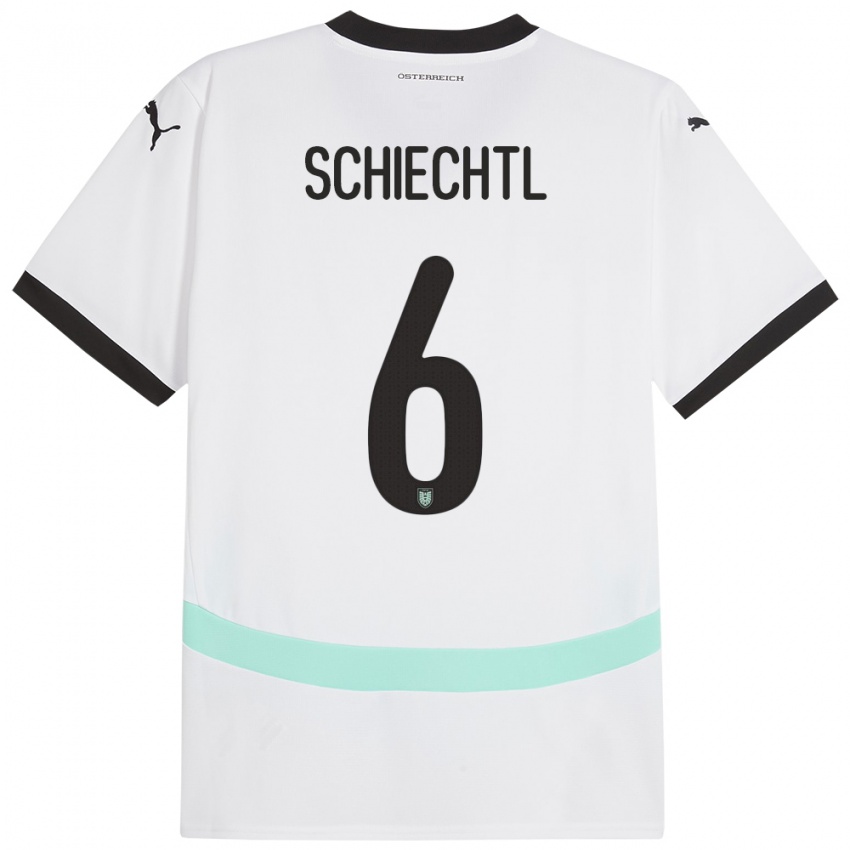 Kinder Österreich Katharina Schiechtl #6 Weiß Auswärtstrikot Trikot 24-26 T-Shirt Österreich