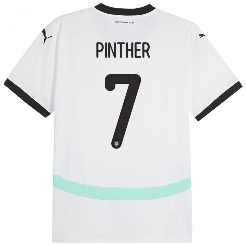 Kinder Österreich Viktoria Pinther #7 Weiß Auswärtstrikot Trikot 24-26 T-Shirt Österreich