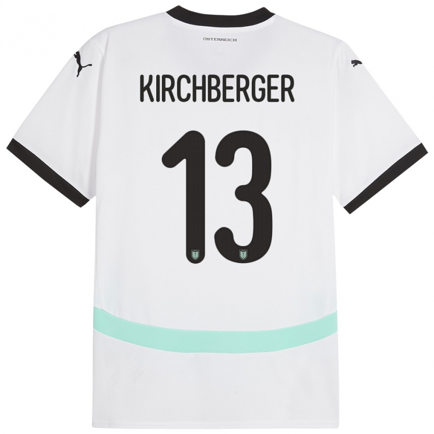 Kinder Österreich Virginia Kirchberger #13 Weiß Auswärtstrikot Trikot 24-26 T-Shirt Österreich