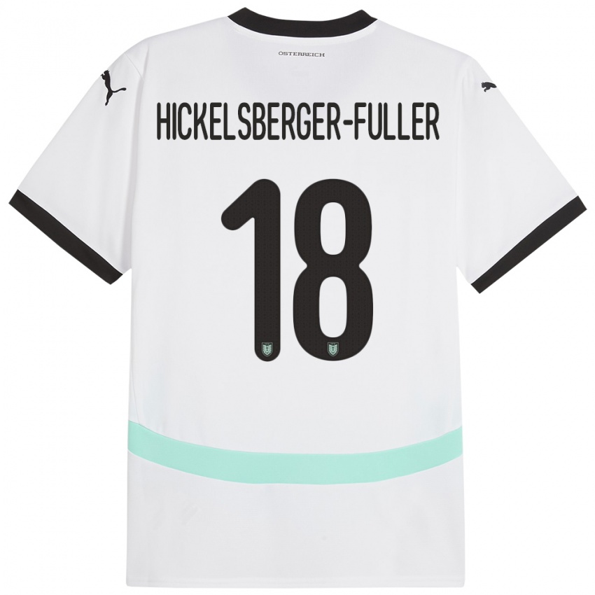 Kinder Österreich Julia Hickelsberger-Füller #18 Weiß Auswärtstrikot Trikot 24-26 T-Shirt Österreich