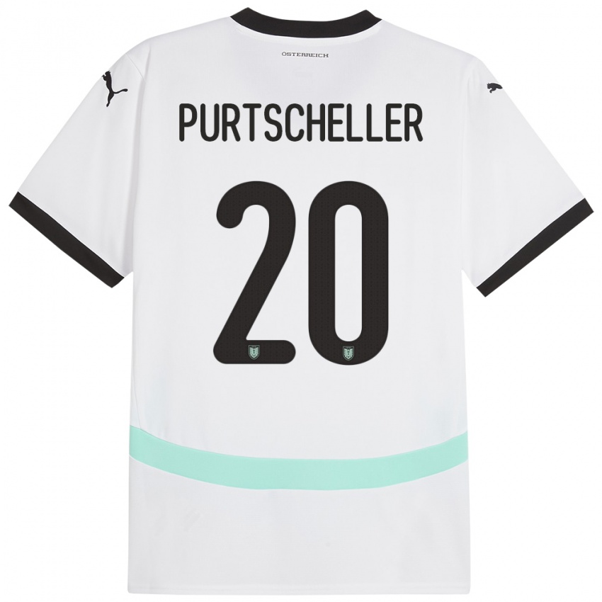 Kinder Österreich Lilli Purtscheller #20 Weiß Auswärtstrikot Trikot 24-26 T-Shirt Österreich