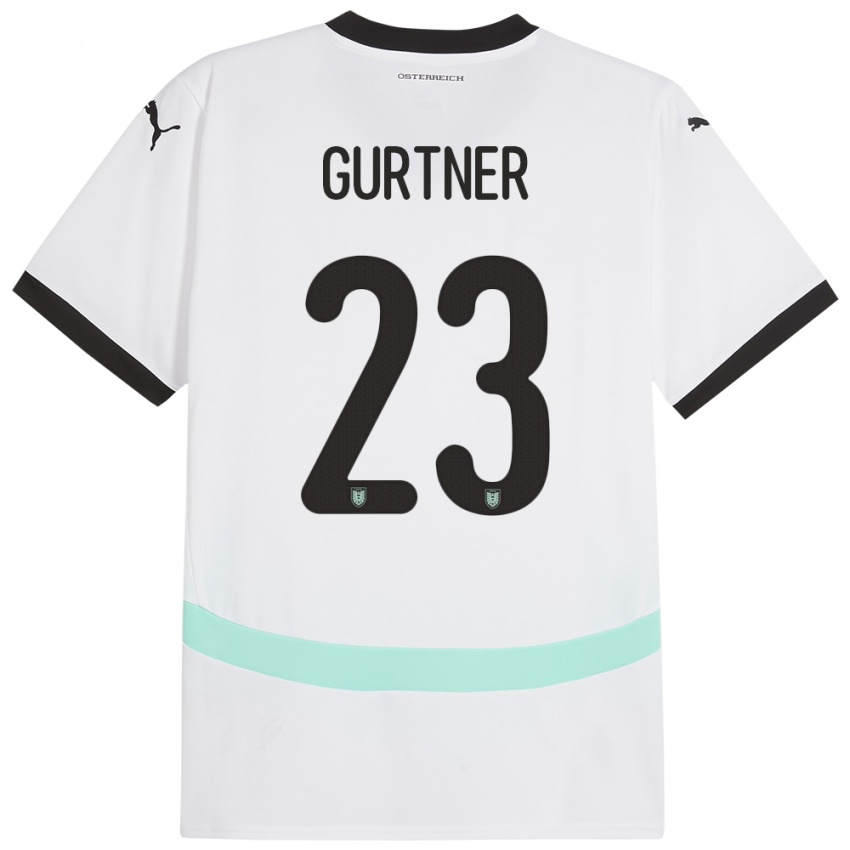 Kinder Österreich Andrea Gurtner #23 Weiß Auswärtstrikot Trikot 24-26 T-Shirt Österreich