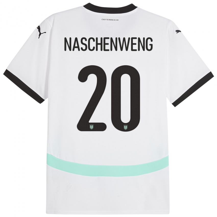 Kinder Österreich Katharina Naschenweng #20 Weiß Auswärtstrikot Trikot 24-26 T-Shirt Österreich