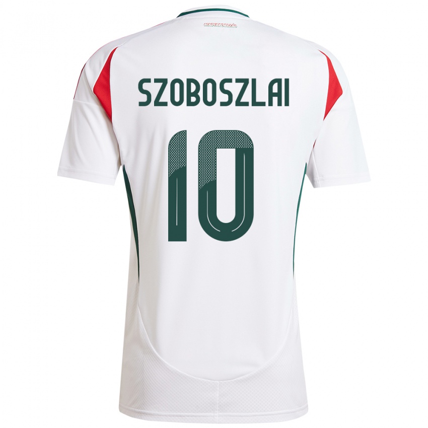 Kinder Ungarn Dominik Szoboszlai #10 Weiß Auswärtstrikot Trikot 24-26 T-Shirt Österreich