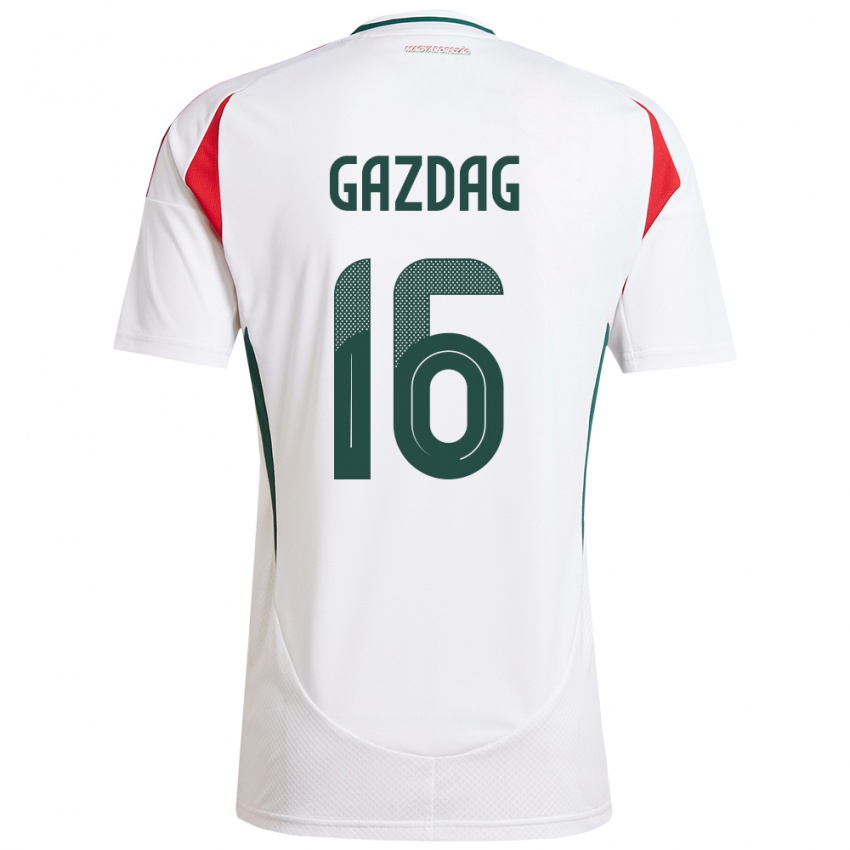 Kinder Ungarn Dániel Gazdag #16 Weiß Auswärtstrikot Trikot 24-26 T-Shirt Österreich