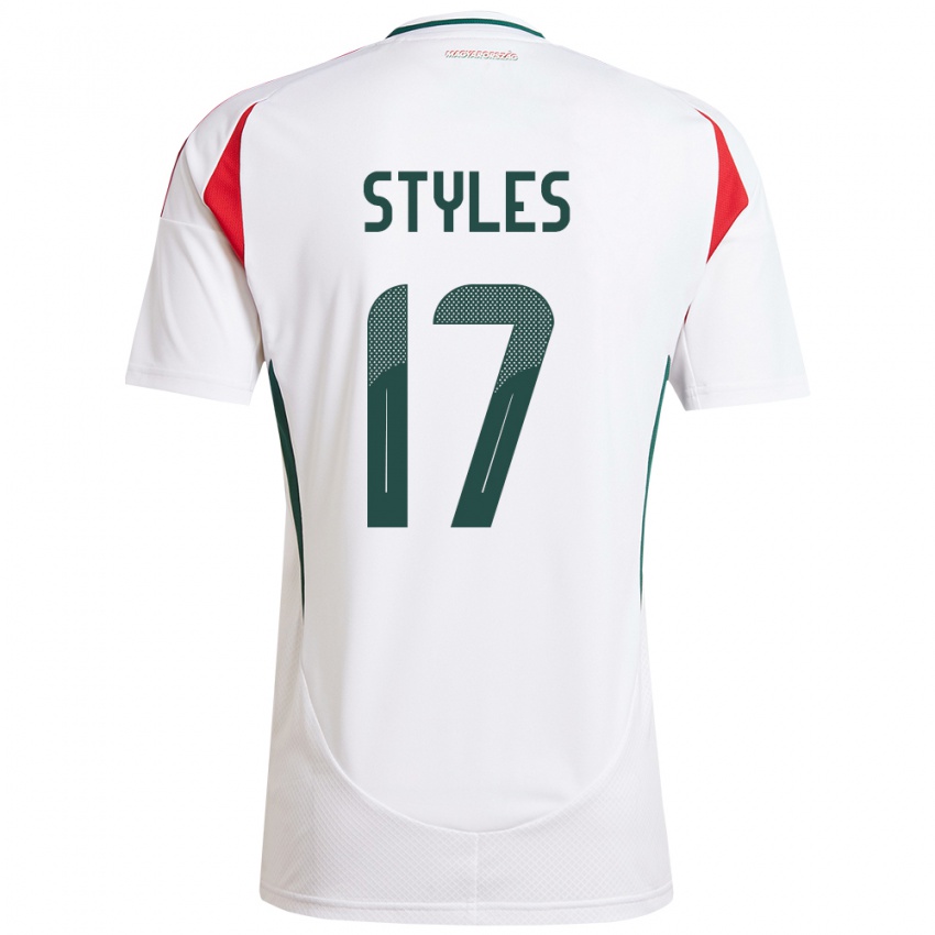 Kinder Ungarn Callum Styles #17 Weiß Auswärtstrikot Trikot 24-26 T-Shirt Österreich