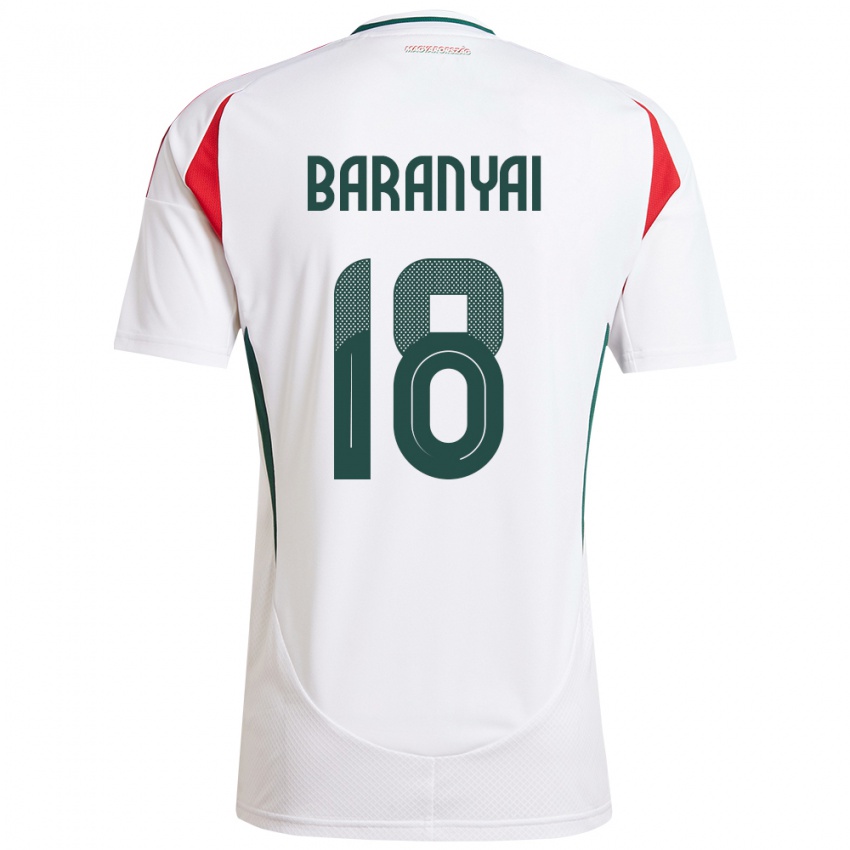 Kinder Ungarn Nimród Baranyai #18 Weiß Auswärtstrikot Trikot 24-26 T-Shirt Österreich