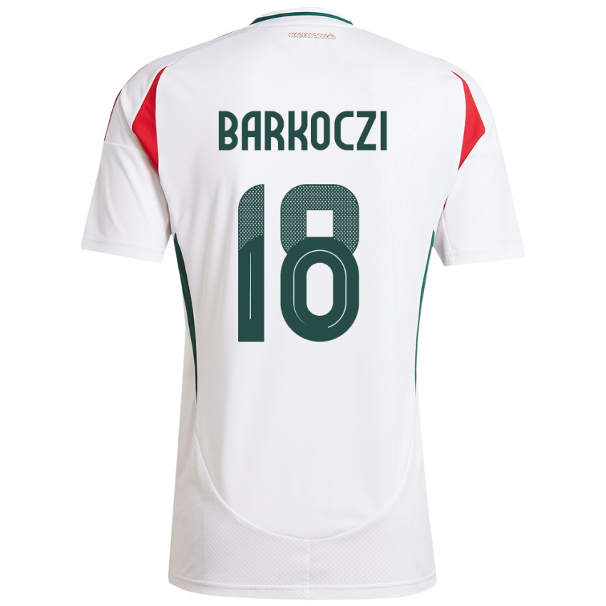 Kinder Ungarn Barnabás Barkóczi #18 Weiß Auswärtstrikot Trikot 24-26 T-Shirt Österreich