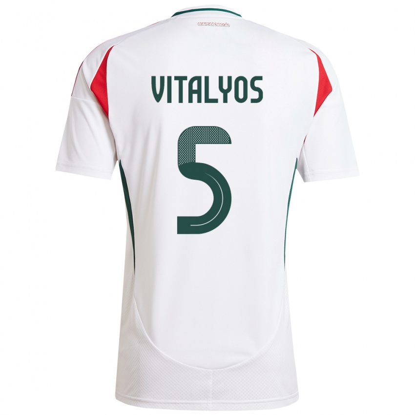 Kinder Ungarn Viktor Vitályos #5 Weiß Auswärtstrikot Trikot 24-26 T-Shirt Österreich