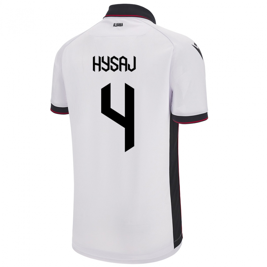 Kinder Albanien Elseid Hysaj #4 Weiß Auswärtstrikot Trikot 24-26 T-Shirt Österreich