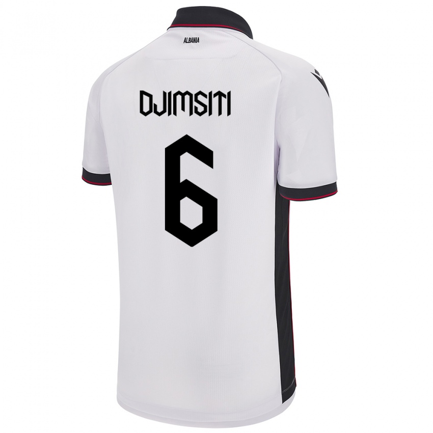 Kinder Albanien Berat Djimsiti #6 Weiß Auswärtstrikot Trikot 24-26 T-Shirt Österreich