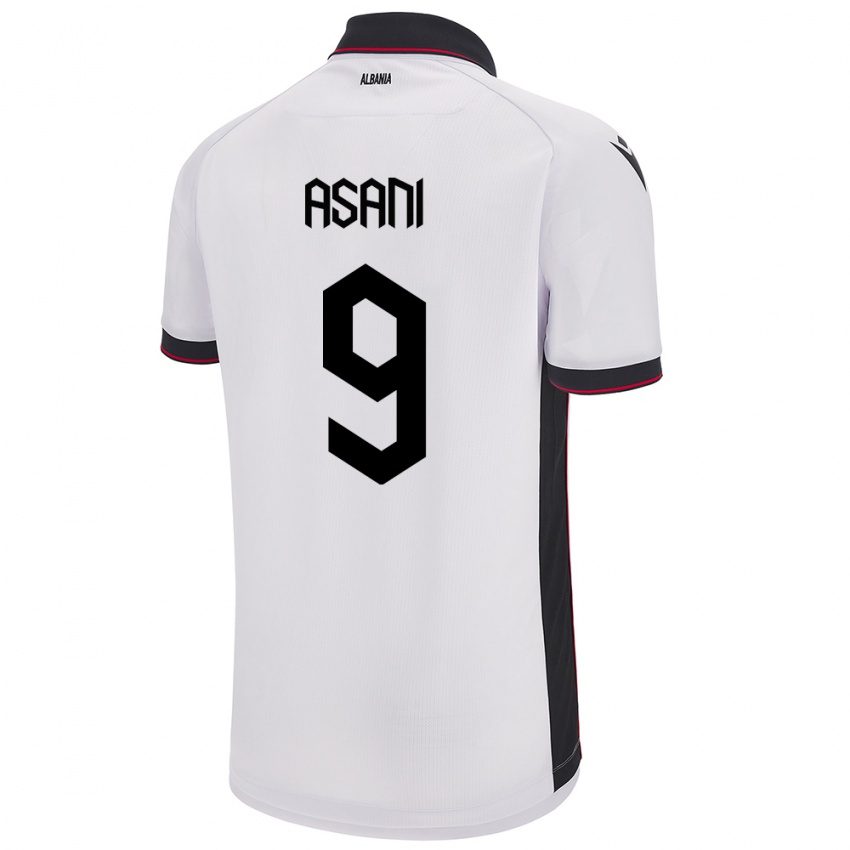 Kinder Albanien Jasir Asani #9 Weiß Auswärtstrikot Trikot 24-26 T-Shirt Österreich