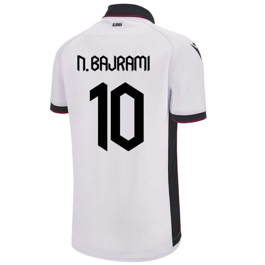 Kinder Albanien Nedim Bajrami #10 Weiß Auswärtstrikot Trikot 24-26 T-Shirt Österreich