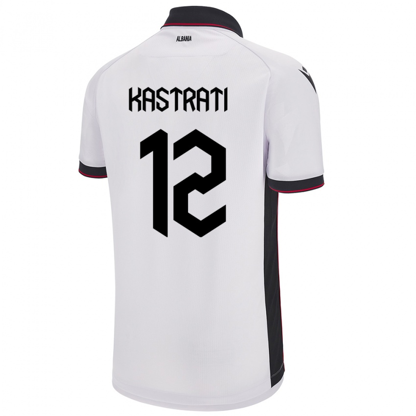 Kinder Albanien Elhan Kastrati #12 Weiß Auswärtstrikot Trikot 24-26 T-Shirt Österreich