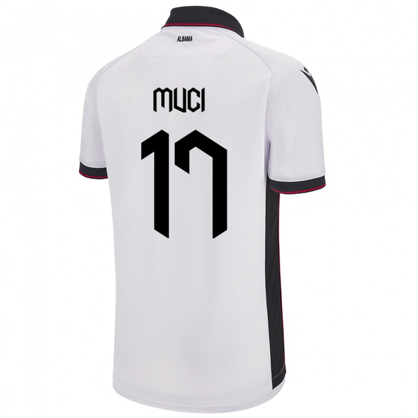 Kinder Albanien Ernest Muci #17 Weiß Auswärtstrikot Trikot 24-26 T-Shirt Österreich