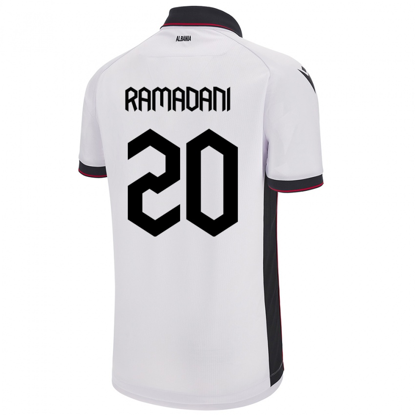 Kinder Albanien Ylber Ramadani #20 Weiß Auswärtstrikot Trikot 24-26 T-Shirt Österreich