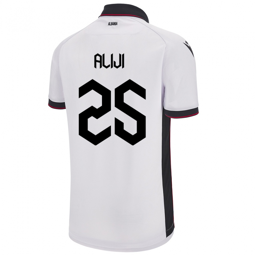 Kinder Albanien Naser Aliji #25 Weiß Auswärtstrikot Trikot 24-26 T-Shirt Österreich