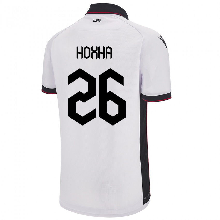 Kinder Albanien Arbër Hoxha #26 Weiß Auswärtstrikot Trikot 24-26 T-Shirt Österreich