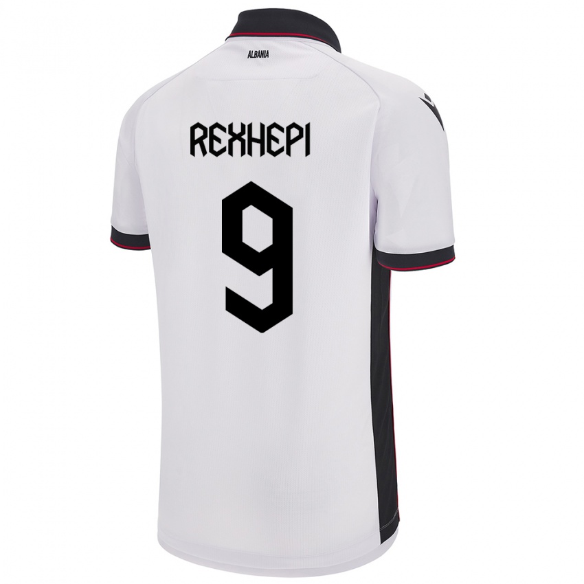 Kinder Albanien Arlind Rexhepi #9 Weiß Auswärtstrikot Trikot 24-26 T-Shirt Österreich