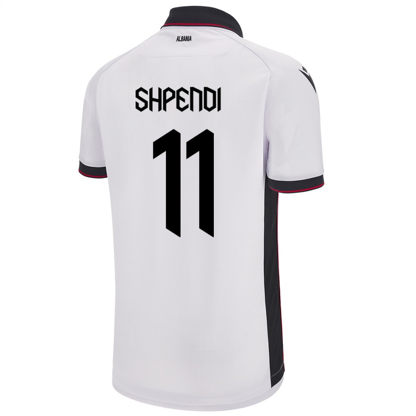 Kinder Albanien Stiven Shpendi #11 Weiß Auswärtstrikot Trikot 24-26 T-Shirt Österreich