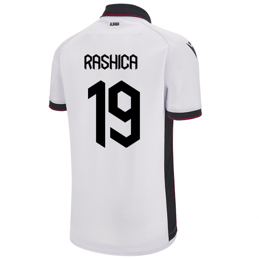 Kinder Albanien Ermir Rashica #19 Weiß Auswärtstrikot Trikot 24-26 T-Shirt Österreich