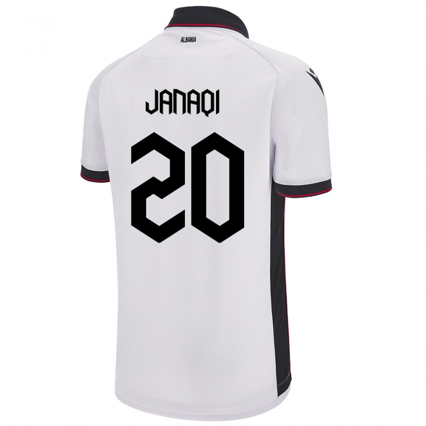 Kinder Albanien Dejvid Janaqi #20 Weiß Auswärtstrikot Trikot 24-26 T-Shirt Österreich