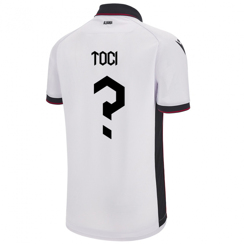 Kinder Albanien Eljon Toci #0 Weiß Auswärtstrikot Trikot 24-26 T-Shirt Österreich
