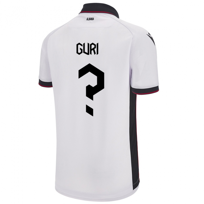 Kinder Albanien Gabriel Guri #0 Weiß Auswärtstrikot Trikot 24-26 T-Shirt Österreich