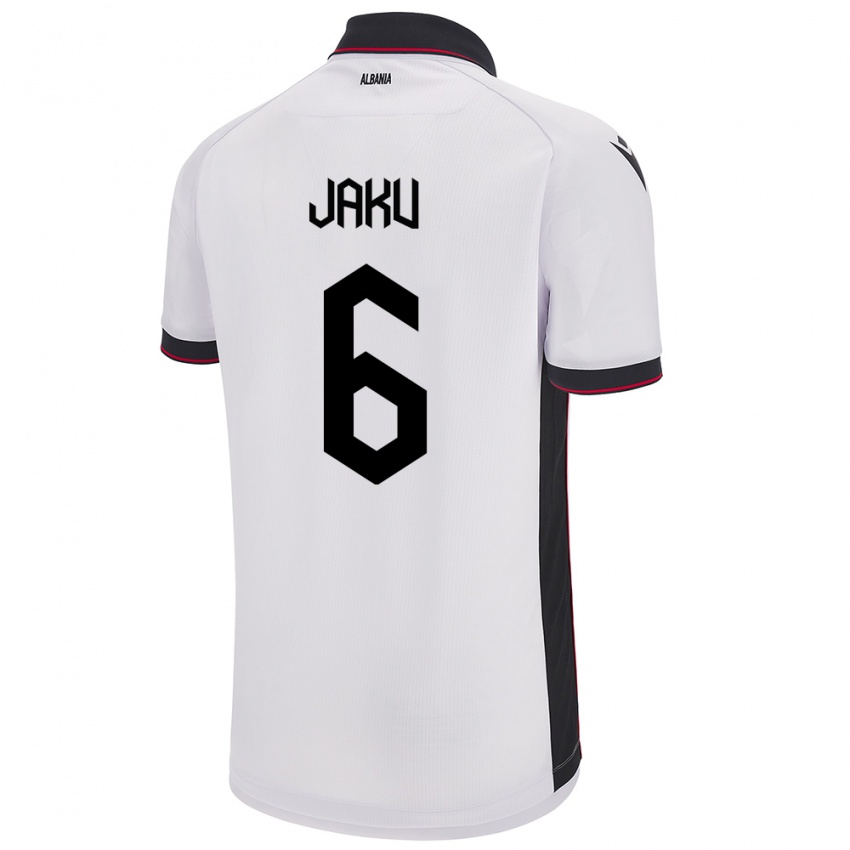 Kinder Albanien Jordi Jaku #6 Weiß Auswärtstrikot Trikot 24-26 T-Shirt Österreich