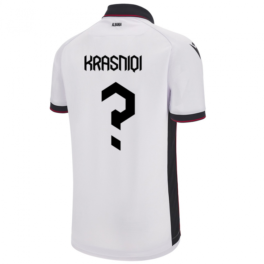 Kinder Albanien Erald Krasniqi #0 Weiß Auswärtstrikot Trikot 24-26 T-Shirt Österreich