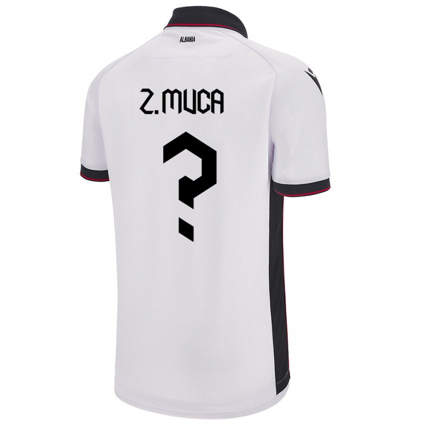 Kinder Albanien Zylyf Muça #0 Weiß Auswärtstrikot Trikot 24-26 T-Shirt Österreich